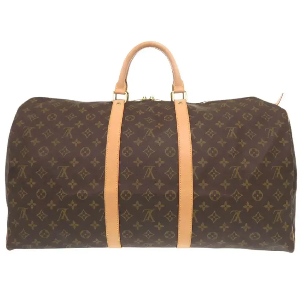 LOUIS VUITTON Authentic Brown Monogram Keepall 55 Boston Bag